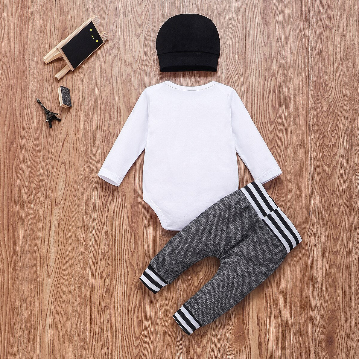 0-18Months Newborn Infant Baby Boy Clothes Cotton Sets Long Sleeve Romper Pant Hats Outfit 3Pcs Baby Warm Clothing