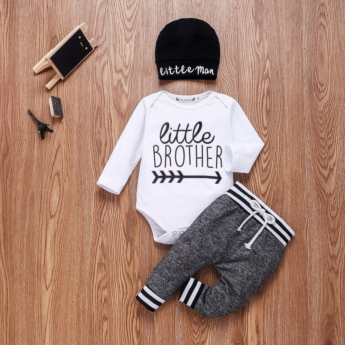 0-18Months Newborn Infant Baby Boy Clothes Cotton Sets Long Sleeve Romper Pant Hats Outfit 3Pcs Baby Warm Clothing