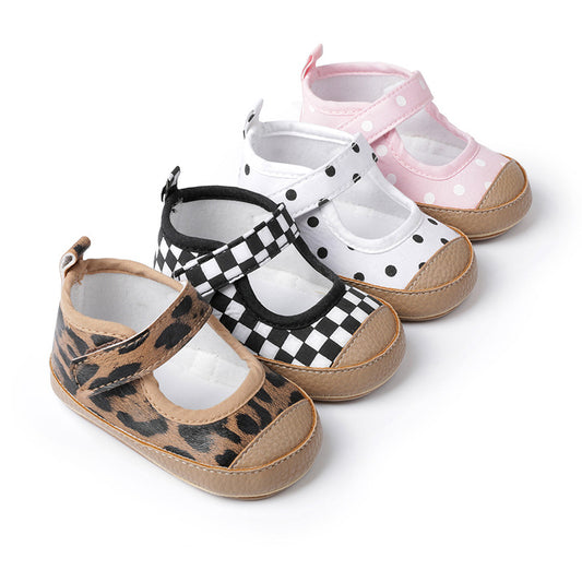 Baby Girls Shoes Rubber Sole Velcro Anti-Fall Toddler Shoes Baby Shoes Babyshoes