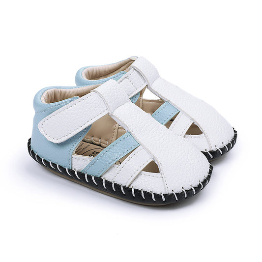 Stitched Baby Sandals Rubber Sole Breathable Foot Anti-Kick Baby Shoes Indoor Toddler Shoes