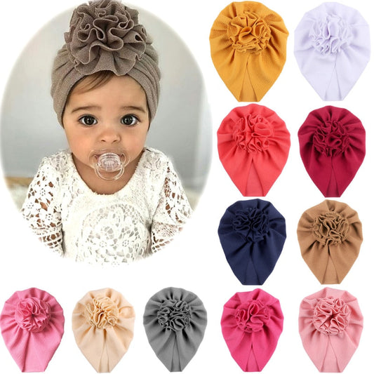 Knot Bow Baby Headbands Toddler Headwraps Flower Baby Girl Turban Hat Elastic Beanies Cap Newborn Infant Bonnet Hair Accessories AM ESSENTIALS