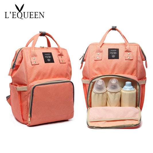 Lequeen Fashion Mummy Maternity Nappy Bag Large Capacity Nappy Bag Travel Backpack Nursing Bag for Baby Care Women's Fashion Bag AM ESSENTIALS